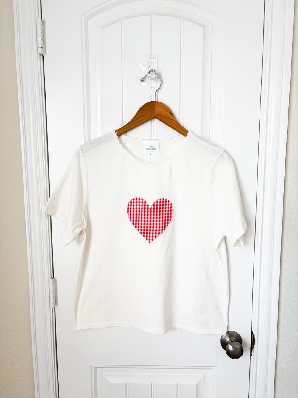 Things Between Red Gingham Heart Tee Size Medium